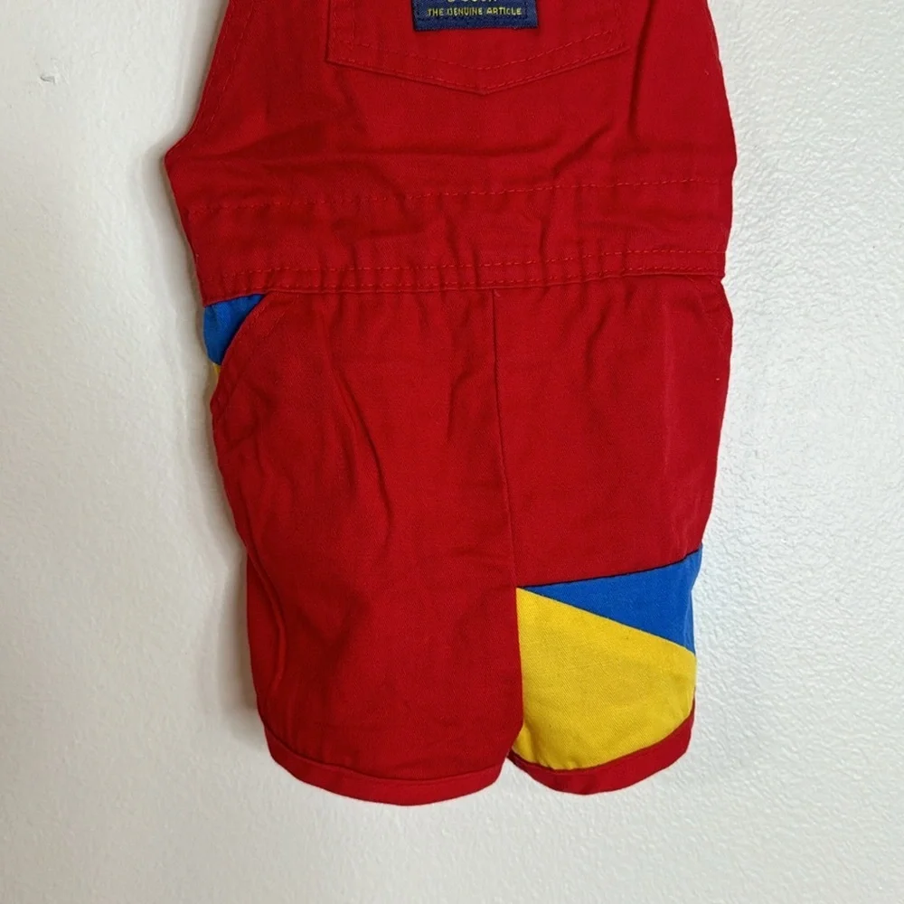 Vintage Oshkosh toddlers‎ color block overalls made in USA size 24 months